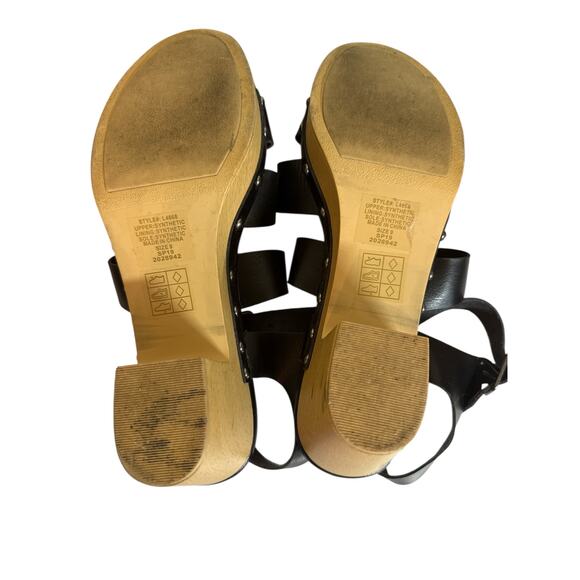 J. by J.Crew Women The Chloe Strappy Platform Sandal Vegan Leather Size 9 Black - Picture 5 of 5